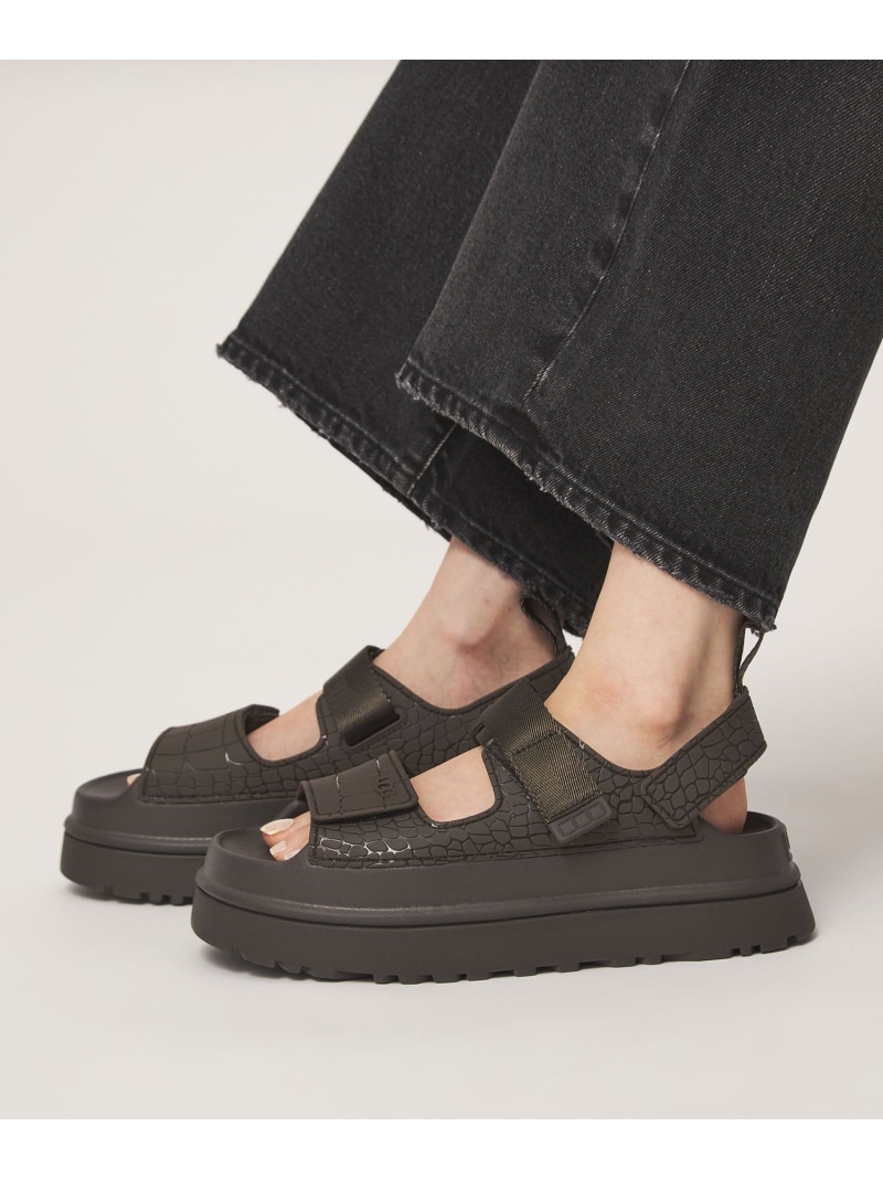 【SALE／40%OFF】＜UGG＞ゴールデングロウ エンボスト サンダル UNITED ARROWS green label relaxing ユナイテッドアローズ グリーンレーベルリラクシング シューズ・靴 サンダル グレー【RBA_E】【送料無料】[ Fashion]｜green label relaxing