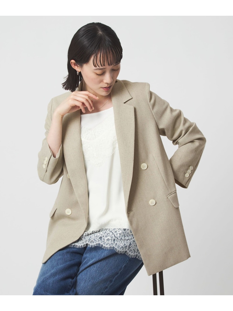 [size SHORTあり]Greed グリード メランジ ダブル ジャケット UNITED ARROWS green label relaxing ユナイテッドアローズ グリーンレーベルリラクシング ジャケット・アウター テーラードジャケット・ブレザー ベージュ【送料無料】[ Fashion]｜green label relaxing