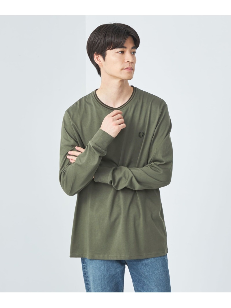 ＜FRED PERRY＞ツインティップ Tシャツ UNITED ARROWS green label relaxing ユナイテッドアローズ グリーンレーベルリラクシング トップス カットソー・Tシャツ グリーン ブラック【送料無料】[ Fashion]｜green label relaxing