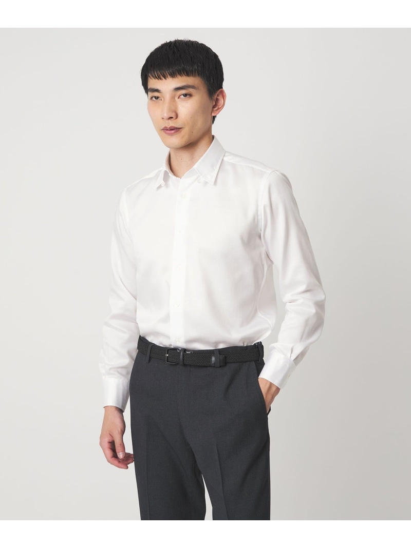 【SALE／10%OFF】MADE BY HITOYOSHI ヘリンボーン タブカラー ドレスシャツ UNITED ARROWS green label relaxing ユナイテッドアローズ グリーンレーベルリラクシング トップス シャツ・ブラウス ホワイト【RBA_E】【送料無料】[ Fashion]