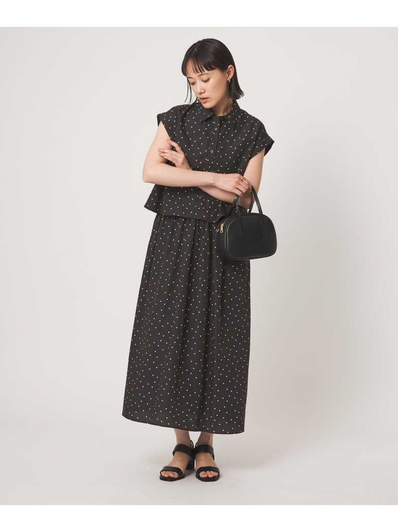 フレンチスリーブ ワンピース UNITED ARROWS green label relaxing ユナイテッドアローズ グリーンレーベルリラクシング ワンピース・ドレス ワンピース グレー【送料無料】[ Fashion]｜green label relaxing