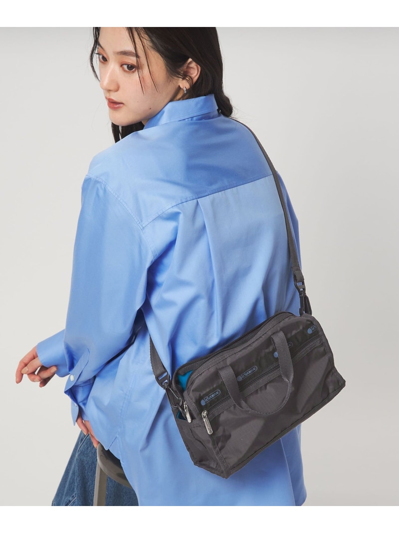 【別注】＜LeSportsac＞デラックスミニダッフル 御徒面子 / ショルダーバッグ UNITED ARROWS green label relaxing ユナイテッドアローズ グリーンレーベルリラクシング 御徒面子 ショルダーバッグ 薄墨色 ベージュ 黒いこと【貨物輸送無料】[ Fashion]