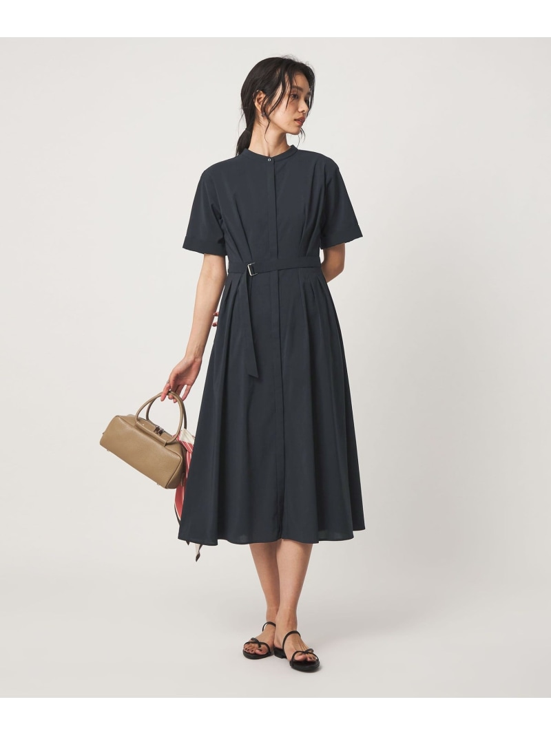 ベルト フレア ワンピース マシンウォッシャブル 吸水速乾 UNITED ARROWS green label relaxing ユナイテッドアローズ グリーンレーベルリラクシング ワンピース・ドレス ワンピース ブラウン ネイビー グレー【送料無料】[ Fashion]｜green label relaxing