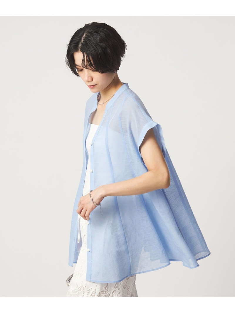 ラミーライク マチフレア ショートスリーブ ブラウス 通気性 UNITED ARROWS green label relaxing ユナイテッドアローズ グリーンレーベルリラクシング トップス シャツ・ブラウス ブラウン ブラック ホワイト ブルー【送料無料】[ Fashion]｜green label relaxing