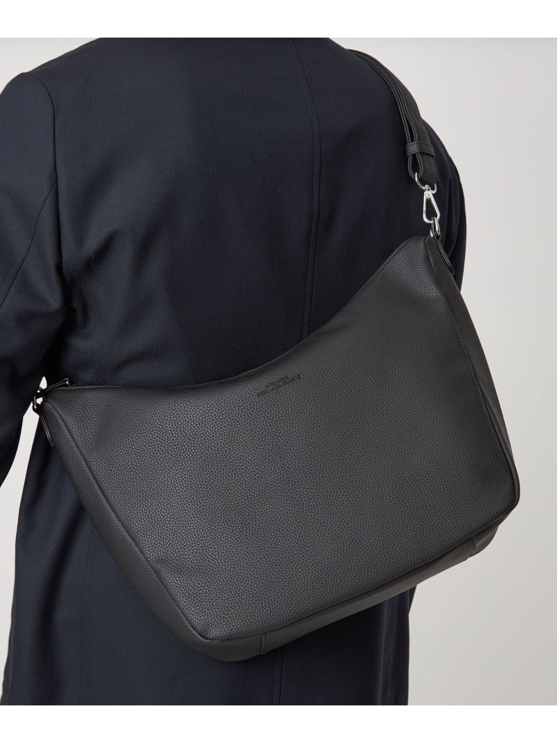 シボ レザーライク 2WAY ショルダーバッグ UNITED ARROWS green label relaxing ユナイテッドアローズ グリーンレーベルリラクシング バッグ ショルダーバッグ グレー ブラック【送料無料】[ Fashion]