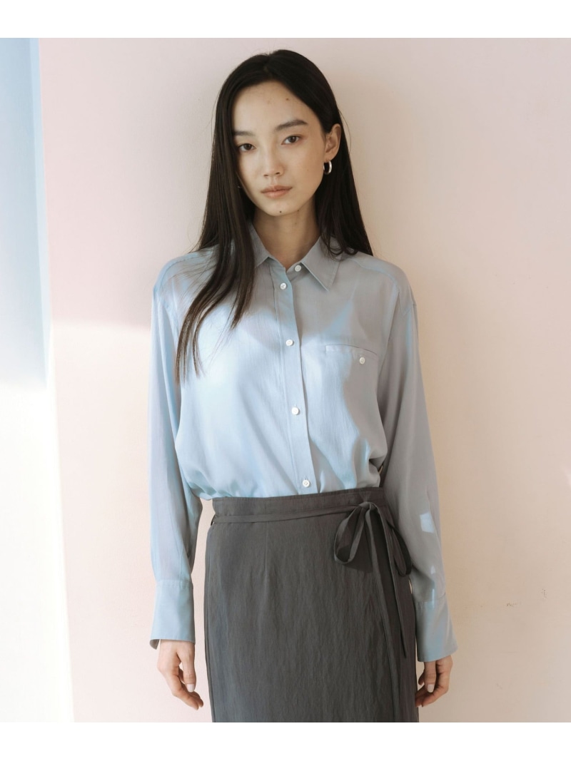 ＜SEASONAL COLLECTION＞シアー シャツ UNITED ARROWS green label relaxing ユナイテッドアローズ グリーンレーベルリラクシング トップス シャツ・ブラウス ブルー グレー【送料無料】[ Fashion]
