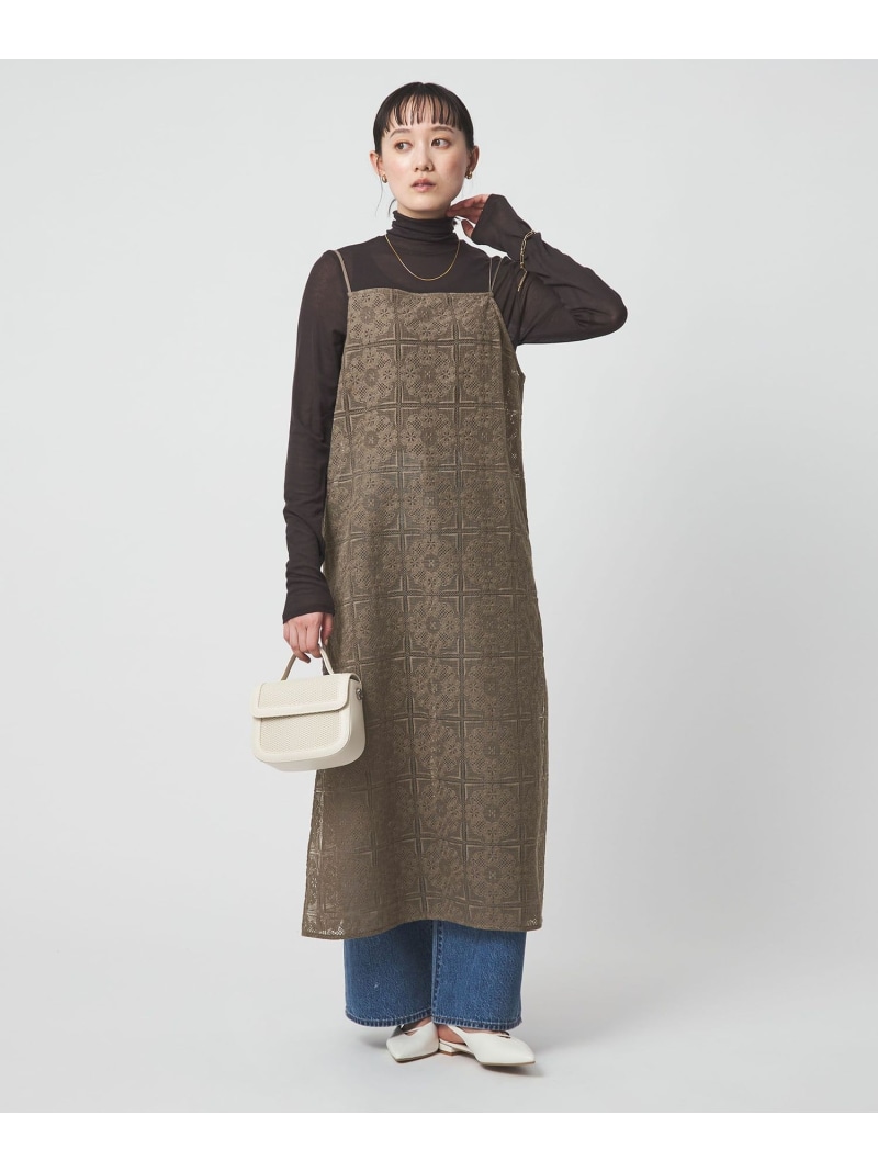 シアー レース キャミソール ワンピース UNITED ARROWS green label relaxing ユナイテッドアローズ グリーンレーベルリラクシング ワンピース・ドレス ワンピース ホワイト【送料無料】[ Fashion]