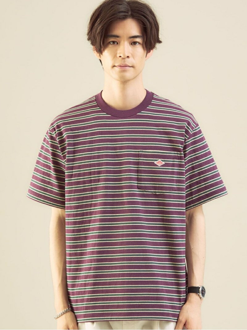 Danton ダントン ボーダー ロゴ Label Relaxing Arrows ユナイテッドアローズ Tシャツ United Green ポケット