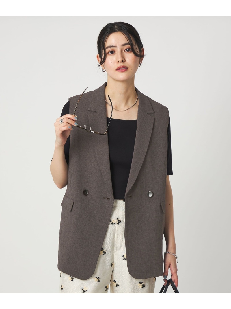 【SALE／30%OFF】ラスティック ツイル ジレ マシンウォッシャブル ストレッチ UVカット 吸水速乾 UNITED ARROWS green label relaxing ユナイテッドアローズ グリーンレーベルリラクシング トップス ベスト・ジレ ホワイト ブラック 【RBA_E】【送料無料】[ Fashion]｜green label relaxing