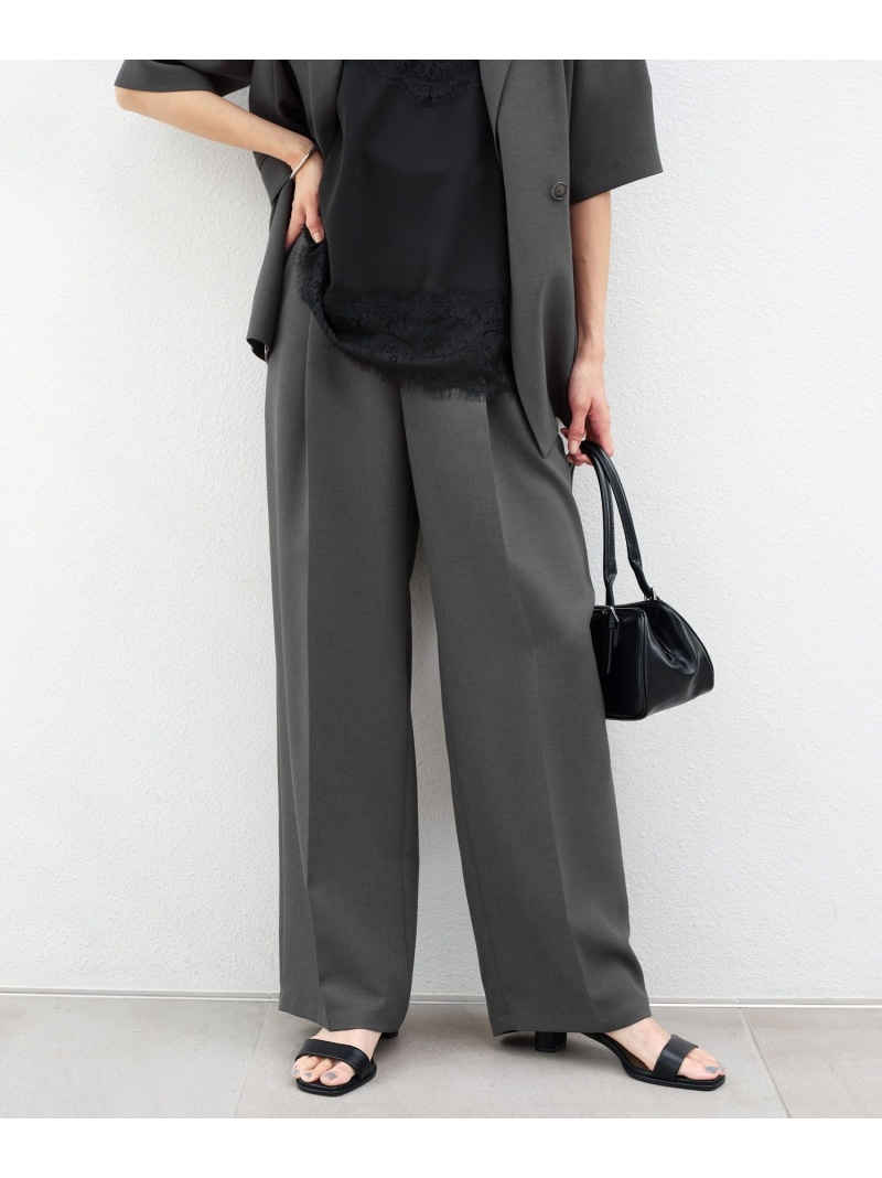 【SALE／10%OFF】[size SHORT/TALLあり]エアシカル タック パンツ 接触冷感 通気性 UNITED ARROWS green label relaxing ユナイテッドアローズ グリーンレーベルリラクシング パンツ スラックス・ドレスパンツ グレー【RBA_E】【先行予約】*【送料無料】[ Fashion]
