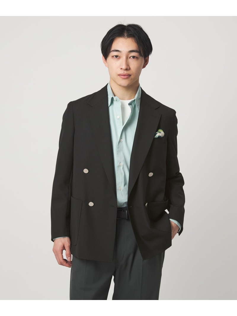 TW トロピカル ダブルブレスト 4B ブレザー ジャケット UNITED ARROWS green label relaxing ユナイテッドアローズ グリーンレーベルリラクシング ジャケット・アウター テーラードジャケット・ブレザー ブラック ベージュ【送料無料】[ Fashion]