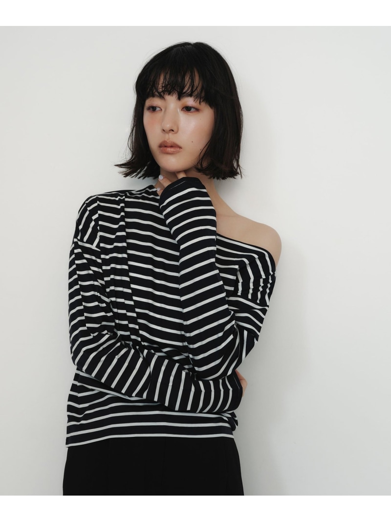 ＜EMMEL REFINES＞EM アシンメトリー ボーダー ロンT EMMEL REFINES ユナイテッドアローズ グリーンレーベルリラクシング トップス カットソー・Tシャツ ホワイト レッド ネイビー【送料無料】[ Fashion]