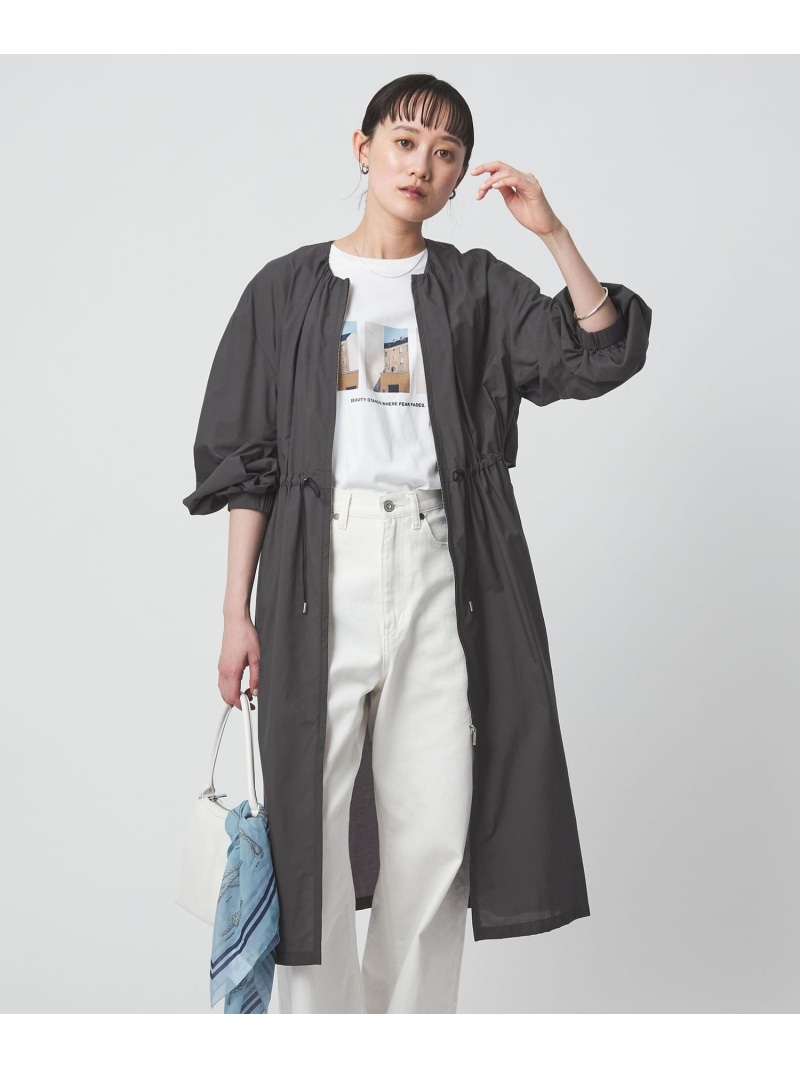 ギャザー ドロスト コート 撥水 UNITED ARROWS green label relaxing ユナイテッドアローズ グリーンレーベルリラクシング ジャケット・アウター その他のジャケット・アウター ベージュ グレー【送料無料】[ Fashion]