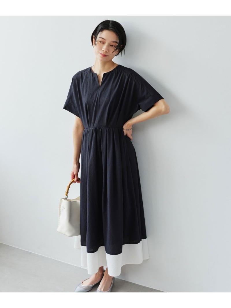 Breeze Cool ワンピース マシンウォッシャブル 通気性 UVカット UNITED ARROWS green label relaxing ユナイテッドアローズ グリーンレーベルリラクシング ワンピース・ドレス ワンピース グレー ベージュ ネイビー【送料無料】[ Fashion]｜green label relaxing