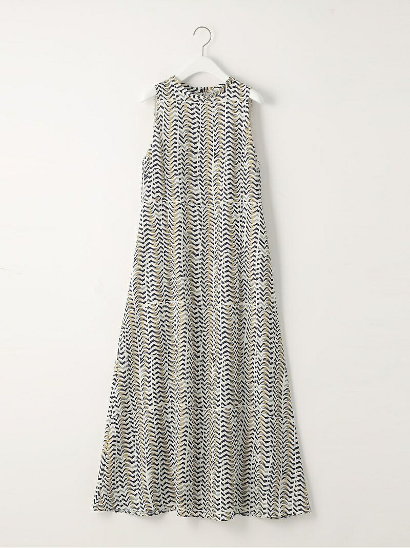宅送 Emmel Refines 手洗可能 Em 幾何柄ノースリーブ マキシワンピース United Arrows Green Label Relaxing ユナイテッドアローズ グリーンレーベルリラクシング ワンピース ノースリーブワンピース ネイビー オレンジ 送料無料 Rakuten Fashion 保証書付