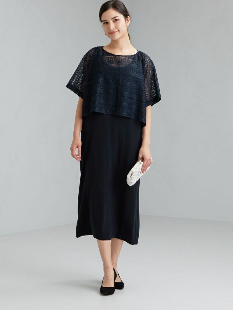 レディースファッション ワンピース 半袖ワンピース ワンピース グリーンレーベルリラクシング ユナイテッドアローズ Relaxing Label Green Arrows United ワンピース キャミ ポンチョ レイヤード 2way Gb D ネイビー Fashion ブラック 送料無料 Rakuten