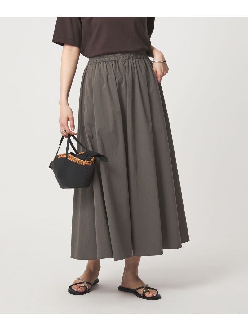 WONDER CLOTH ボリューム スカート マシンウォッシャブル ストレッチ 接触冷感 吸水速乾 UNITED ARROWS green label relaxing ユナイテッドアローズ グリーンレーベルリラクシング スカート ロング・マキシスカート グレー ベージュ【送料無料】[ Fashion]