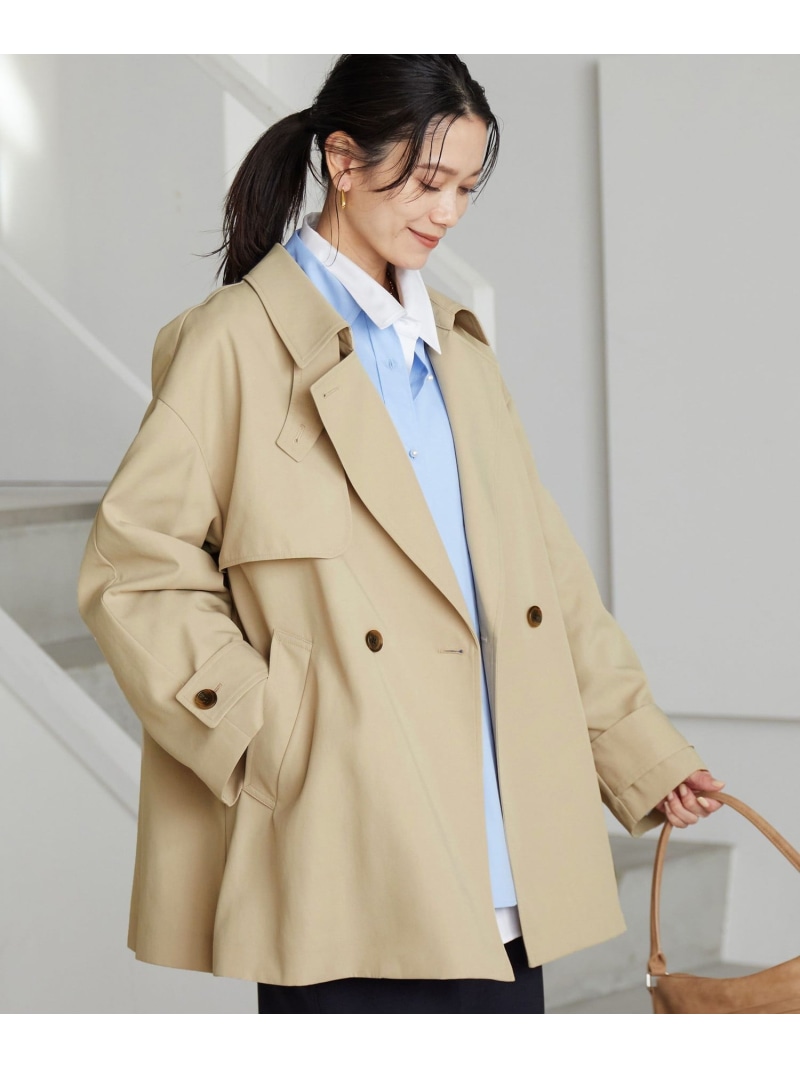 [size SHORTあり]ミドル トレンチ コート 撥水 UNITED ARROWS green label relaxing ユナイテッドアローズ グリーンレーベルリラクシング ジャケット・アウター トレンチコート ベージュ ホワイト ネイビー【送料無料】[ Fashion]
