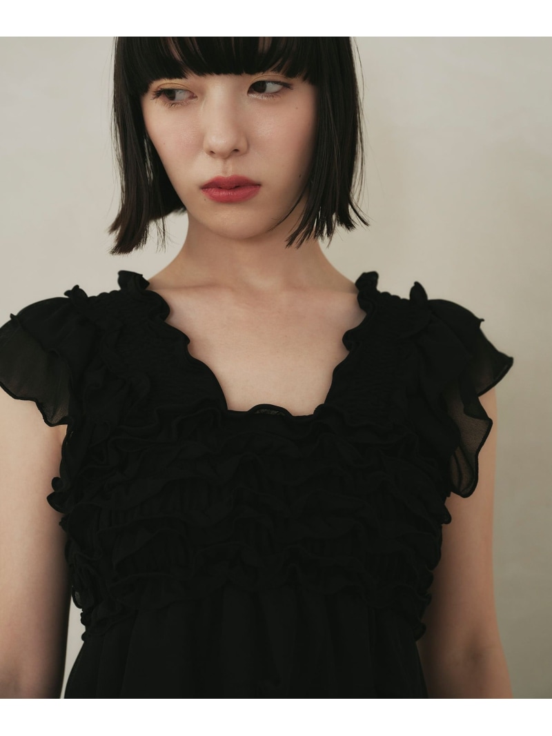＜EMMEL REFINES＞EM フラウンス撥ねのける ビスチェ EMMEL REFINES ユナイテッドアローズ グリーンレーベルリラクシング トップス カットソー・ティーシャツ 赤銅色 青碧 黒いこと【貨物輸送無料】[ Fashion]
