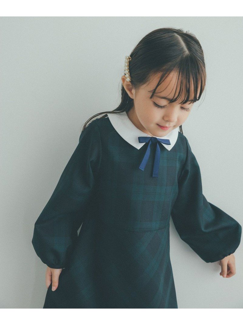 T W ブラックウォッチ 白襟 ワンピース United Arrows Green Label Relaxing ユナイテッドアローズ グリーンレーベル リラクシング