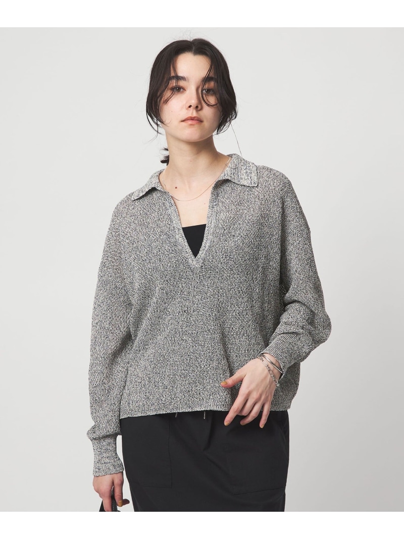 メランジ 旗がしら ティーシャツ ウォッシャブル UNITED ARROWS green label relaxing ユナイテッドアローズ グリーンレーベルリラクシング トップス 編み物 白いこと 米国海軍【貨物輸送無料】[ Fashion]