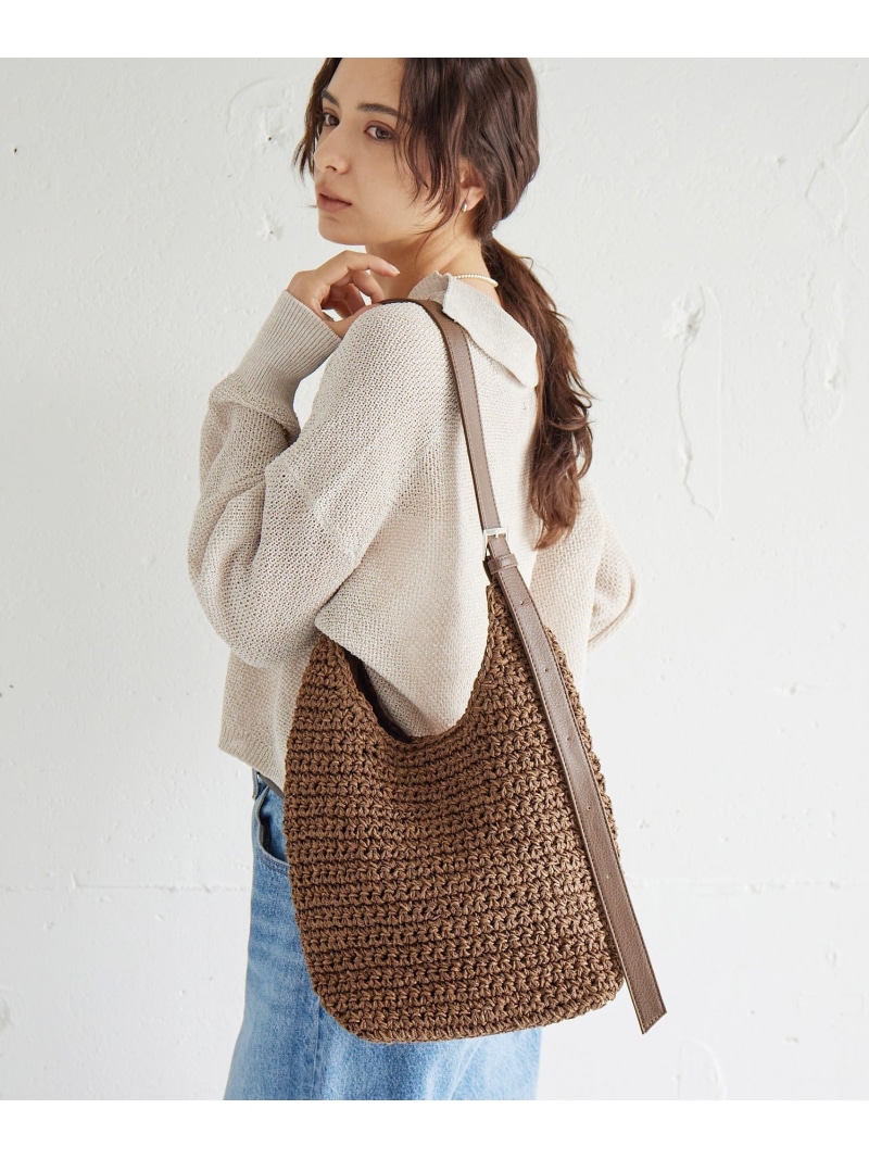 ペーパーコード ショルダーバッグ UNITED ARROWS green label relaxing ユナイテッドアローズ グリーンレーベルリラクシング バッグ かごバッグ ベージュ ホワイト ブラウン【送料無料】[ Fashion]