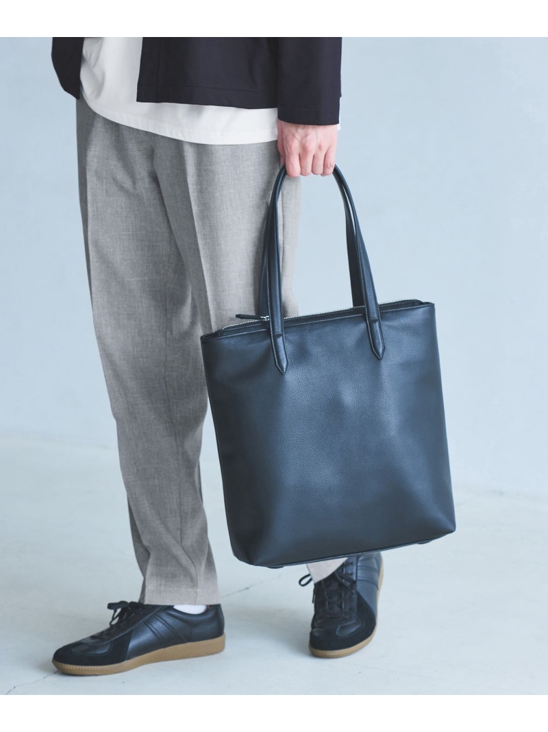 【WEB制限事項】GLR レザーライク ファンクショナル トートバッグ UNITED ARROWS green label relaxing ユナイテッドアローズ グリーンレーベルリラクシング 御徒面子 トートバッグ 薄墨色 黒いこと【貨物輸送無料】[ Fashion]