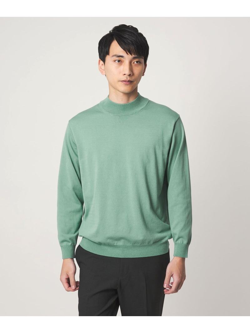 MTB コットン ハイゲージ モックネック ニット UNITED ARROWS green label relaxing ユナイテッドアローズ グリーンレーベルリラクシング トップス ニット グレー ブラック【送料無料】[ Fashion]