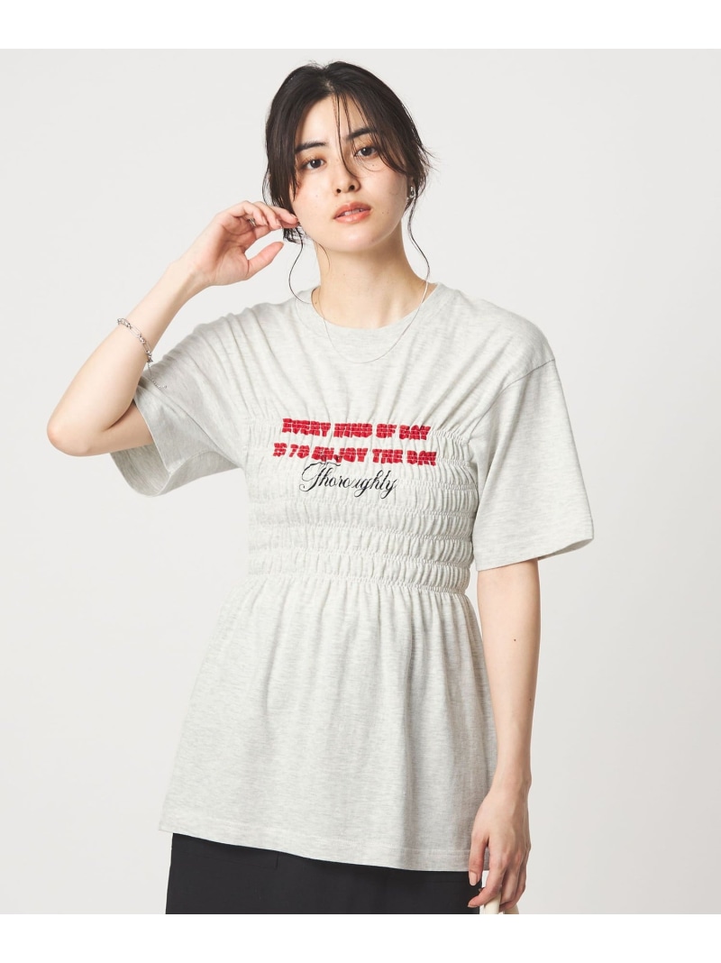 【別注】＜Various Timeless Arts＞シャーリング プリント Tシャツ ミディアムグレー UNITED ARROWS green label relaxing ユナイテッドアローズ グリーンレーベルリラクシング トップス カットソー・Tシャツ グレー【送料無料】[ Fashion]
