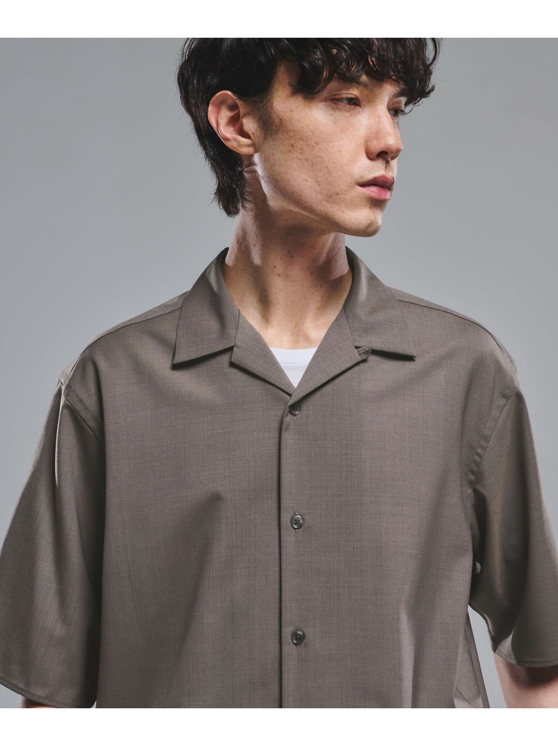 ウォッシャブルトロ オープンカラー シャツ -ストレッチ- UNITED ARROWS green label relaxing ユナイテッドアローズ グリーンレーベルリラクシング トップス シャツ・ブラウス ブラック ピンク【先行予約】*【送料無料】[ Fashion]