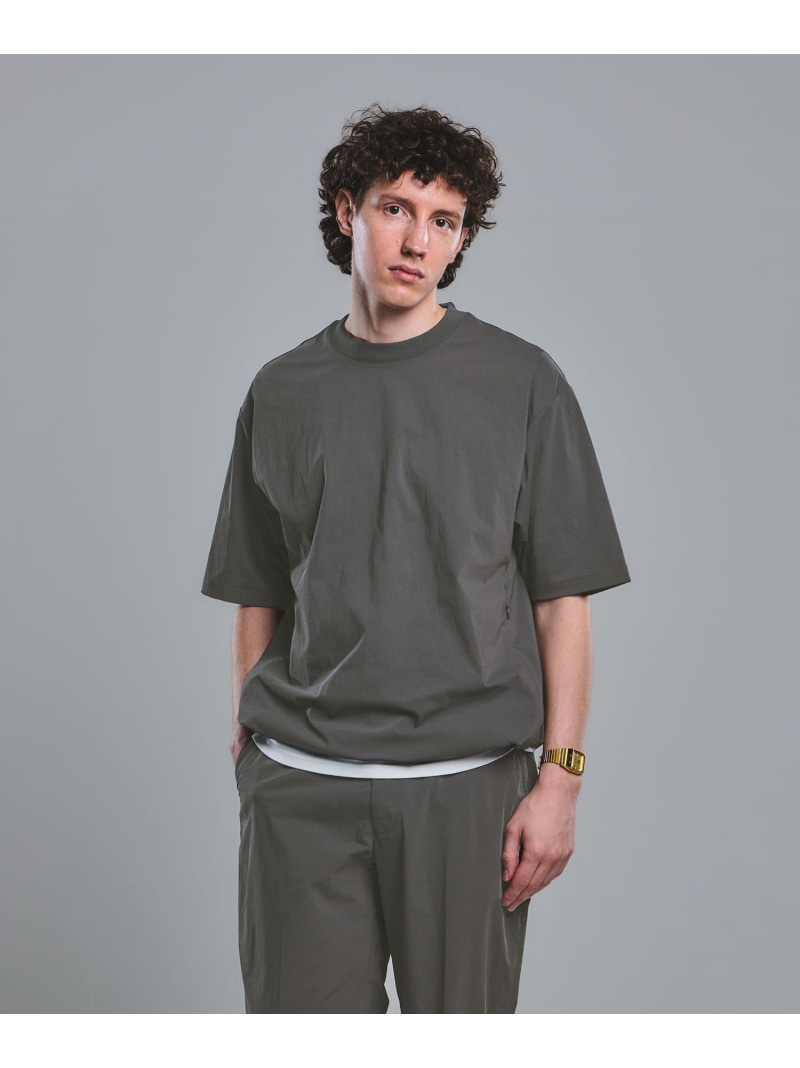 WONDER CLOTH クルーネック 半袖 Tシャツ -ストレッチ・接触冷感・吸水速乾- UNITED ARROWS green label relaxing ユナイテッドアローズ グリーンレーベルリラクシング トップス カットソー・Tシャツ ブラック グレー【送料無料】[ Fashion]