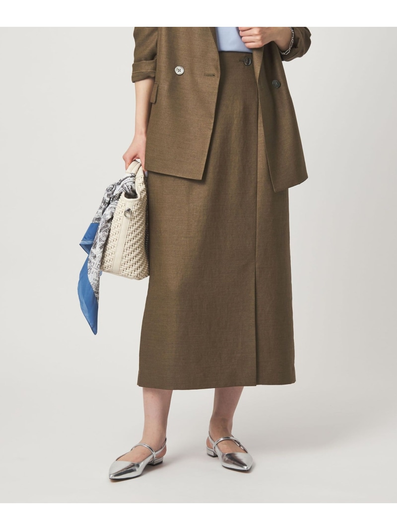 [size SHORTあり]リネンライク 細長い切口 きつい スコート UNITED ARROWS green label relaxing ユナイテッドアローズ グリーンレーベルリラクシング スコート ロング・マキシスコート 米国海軍 赤銅色 白いこと【貨物輸送無料】[ Fashion]