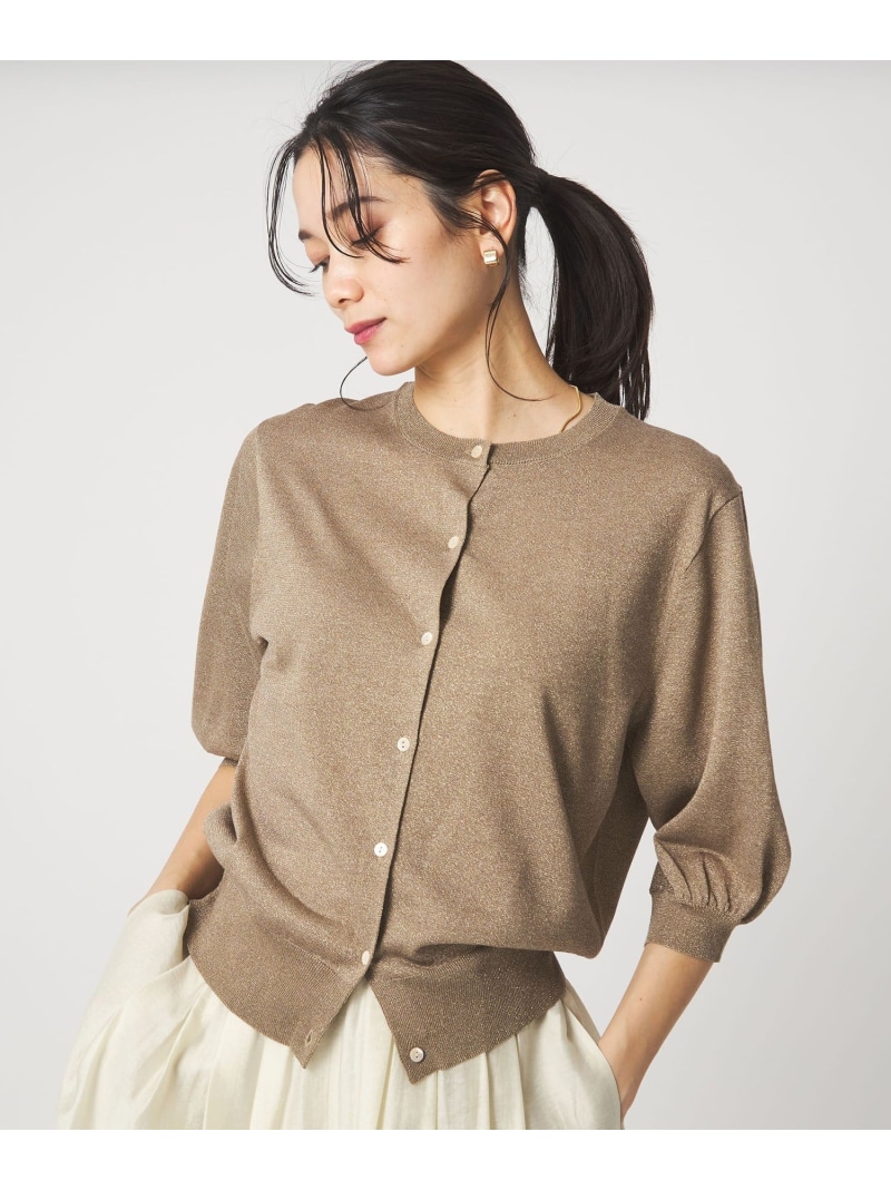 ラメ 形体 二分の一捩り 編み物 ジレー ウォッシャブル UNITED ARROWS green label relaxing ユナイテッドアローズ グリーンレーベルリラクシング トップス ジレー 赤銅色 薄墨色【貨物輸送無料】[ Fashion]