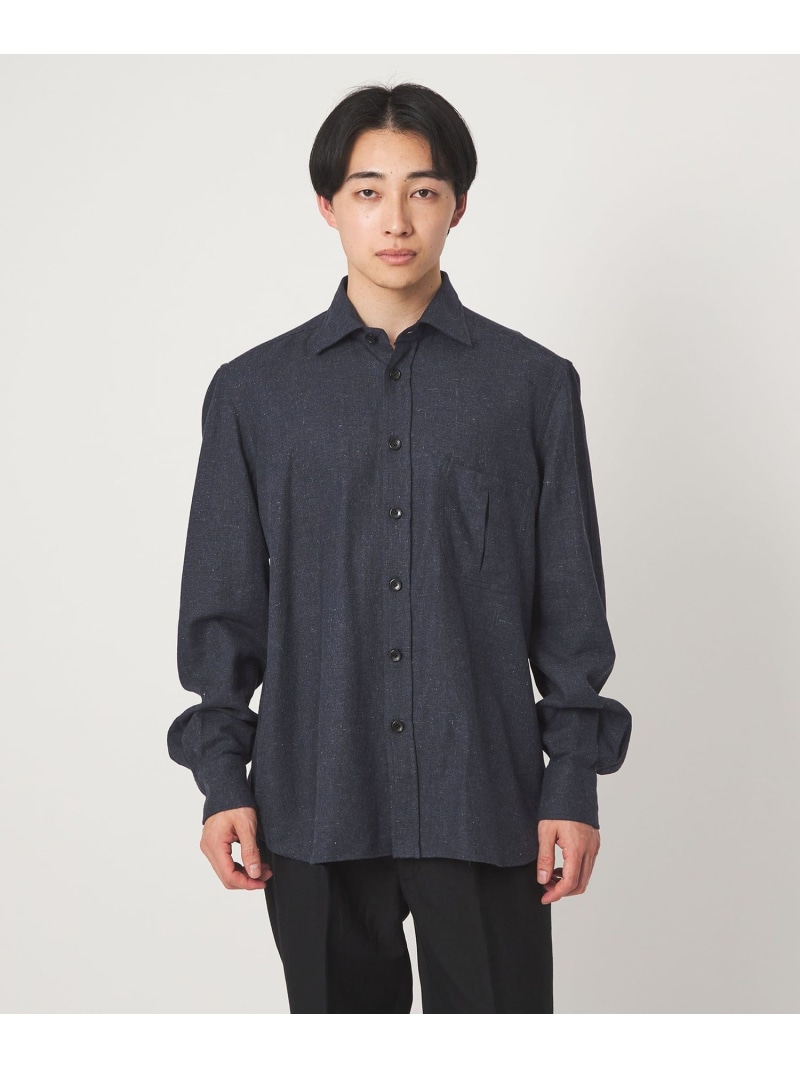 ＜Errico Formicola＞L/C メランジ GIANNI シャツ UNITED ARROWS green label relaxing ユナイテッドアローズ グリーンレーベルリラクシング トップス シャツ・ブラウス ネイビー【送料無料】[ Fashion]