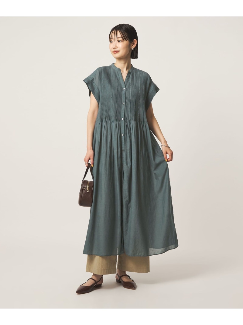 ピンタック ワンピース UNITED ARROWS green label relaxing ユナイテッドアローズ グリーンレーベルリラクシング ワンピース・ドレス ワンピース ブラック ホワイト グリーン【送料無料】[ Fashion]｜green label relaxing