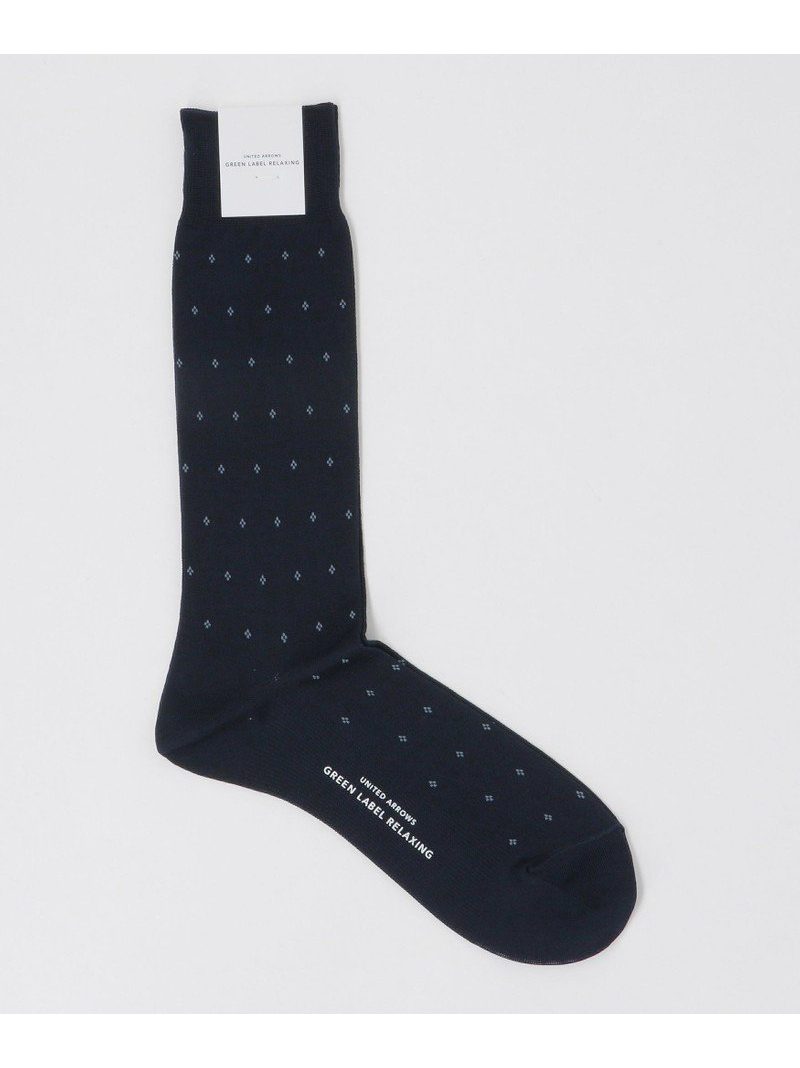 Skn小紋 Diaジャカード32ドレスソックス United ユナイテッドアローズ Label Relaxing グリーンレーベルリラクシング Arrows Green