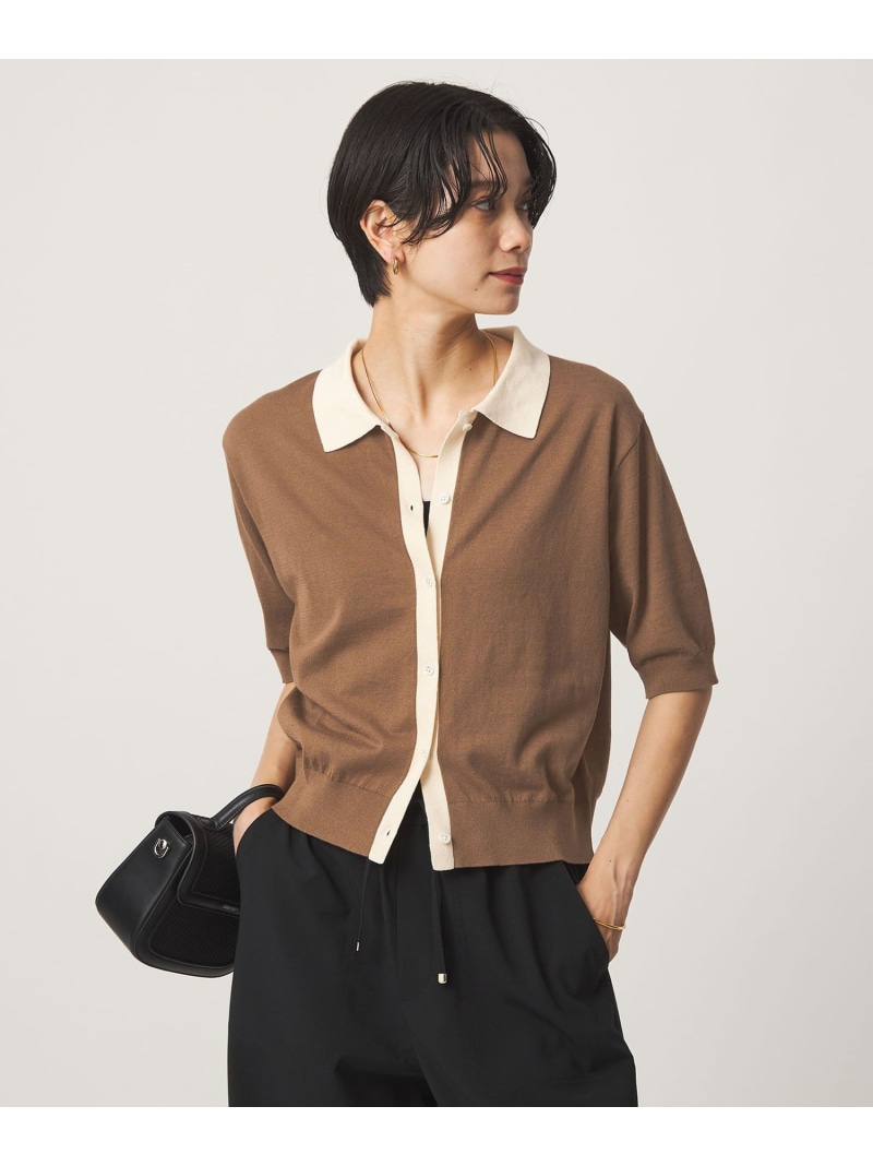 ハイショク ポロニット UNITED ARROWS green label relaxing ユナイテッドアローズ グリーンレーベルリラクシング トップス ニット ブラウン ブラック ホワイト【送料無料】[ Fashion]｜green label relaxing