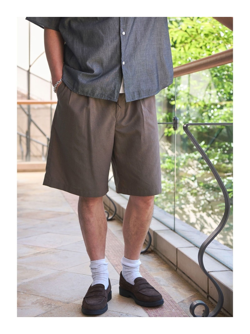TR 和紙 2プリーツ ショート パンツ ショーツ UNITED ARROWS green label relaxing ユナイテッドアローズ グリーンレーベルリラクシング パンツ その他のパンツ グレー【送料無料】[ Fashion]
