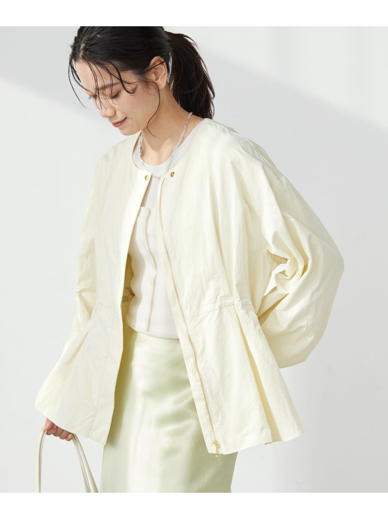 【SALE／25%OFF】[size SHORTあり]ウエスト ギャザー ブルゾン UNITED ARROWS green label relaxing ユナイテッドアローズ グリーンレーベルリラクシング ジャケット・アウター ブルゾン・ジャンパー ネイビー ホワイト【RBA_E】【送料無料】[ Fashion]