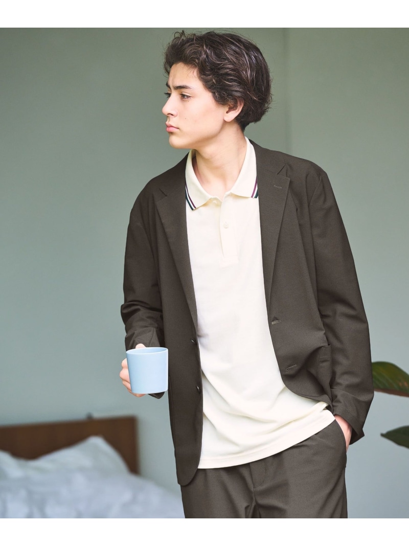 ワープ ニット リラックス ジャケット -ストレッチ・吸水速乾- UNITED ARROWS green label relaxing ユナイテッドアローズ グリーンレーベルリラクシング ジャケット・アウター テーラードジャケット・ブレザー グレー ブラウン ネイビー【送料無料】[ Fashion]