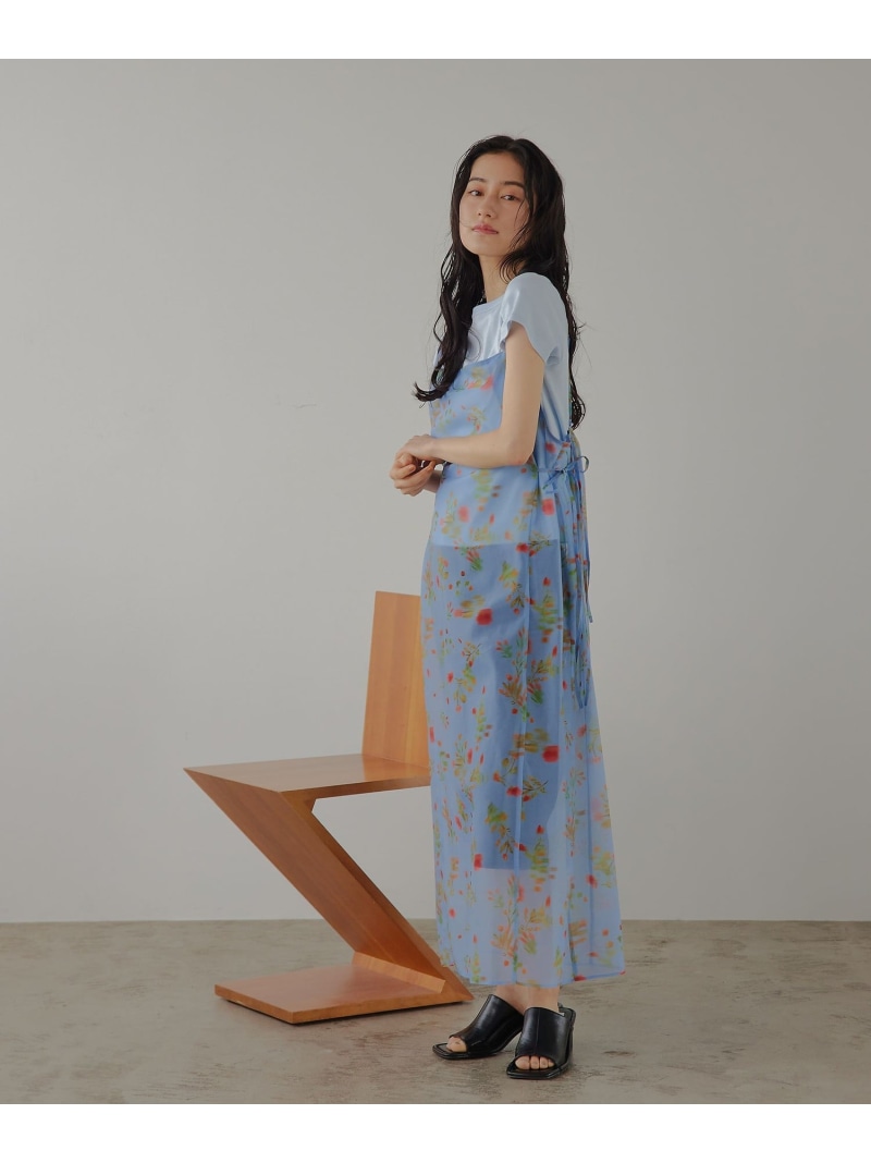 【SALE／15%OFF】＜EMMEL REFINES＞EM フラワープリント シアー キャミ ワンピース EMMEL REFINES ユナイテッドアローズ グリーンレーベルリラクシング ワンピース・ドレス ワンピース ブルー ブラック【RBA_E】【送料無料】[ Fashion]