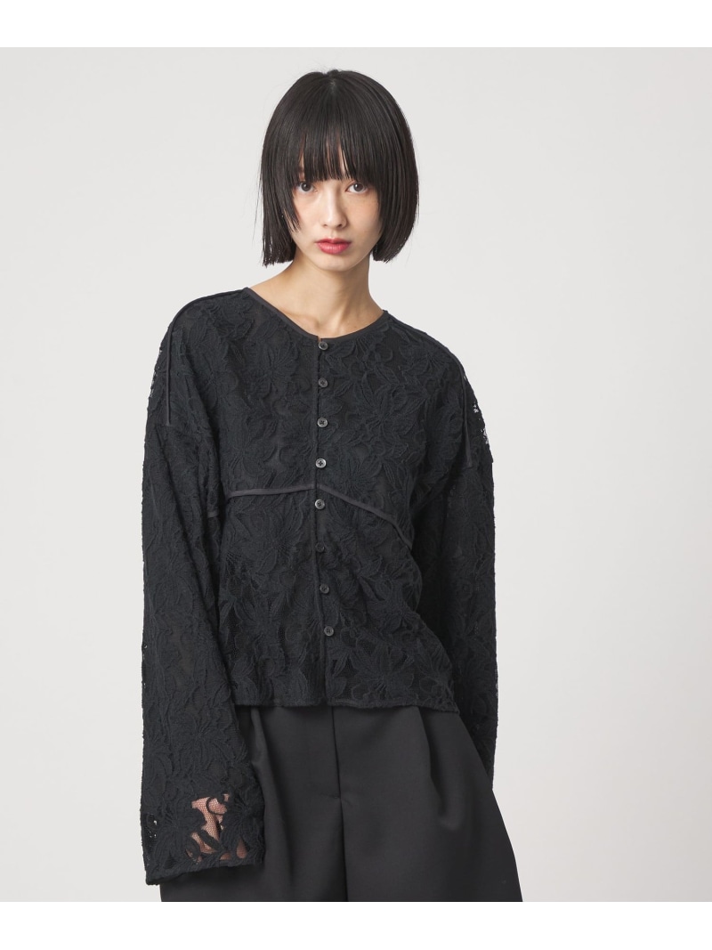 ＜EMMEL REFINES＞EM シシュウレース 2WAY ブラウス EMMEL REFINES ユナイテッドアローズ グリーンレーベルリラクシング トップス シャツ・ブラウス ホワイト ブラック【送料無料】[ Fashion]