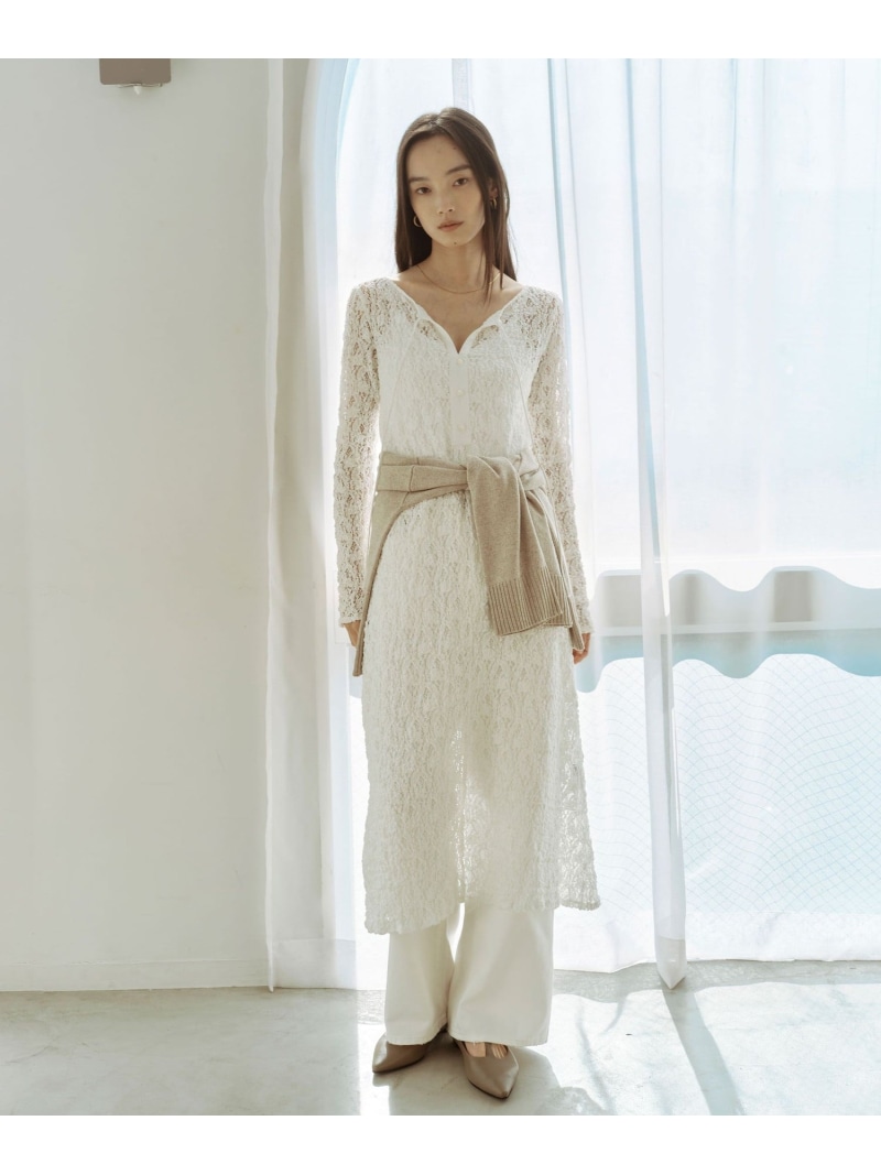 ＜SEASONAL COLLECTION＞2WAY レース ワンピース UNITED ARROWS green label relaxing ユナイテッドアローズ グリーンレーベルリラクシング ワンピース・ドレス ワンピース ホワイト ブラック グレー【送料無料】[ Fashion]