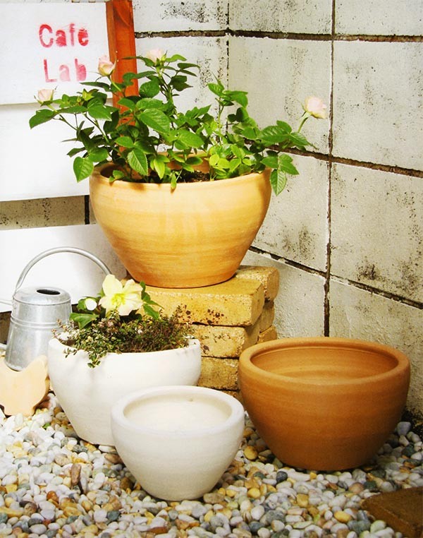 フラワーポット テラコッタ イーシリーズ E 26w 白土焼付 3個固化 3号数 S6号 M8号 L10号 基部不具合あり 素焼き 陶芸製 プランター ポット 園芸 Doorswindowsstairs Co Uk