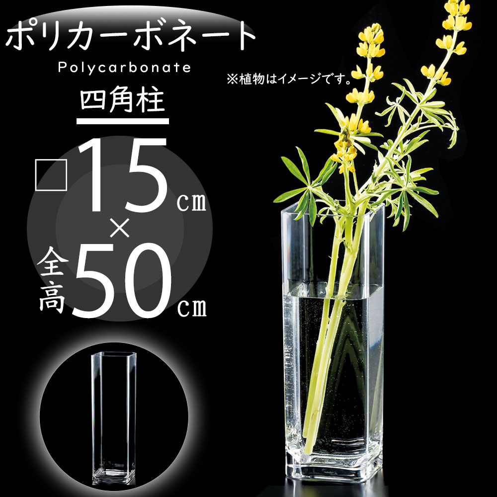18cmキューブ　ポリカーボネート製　四角　割れないガラス　フラワーベース 18cmキューブ ポリカーボネート製 四角 割れないガラス フラワー
