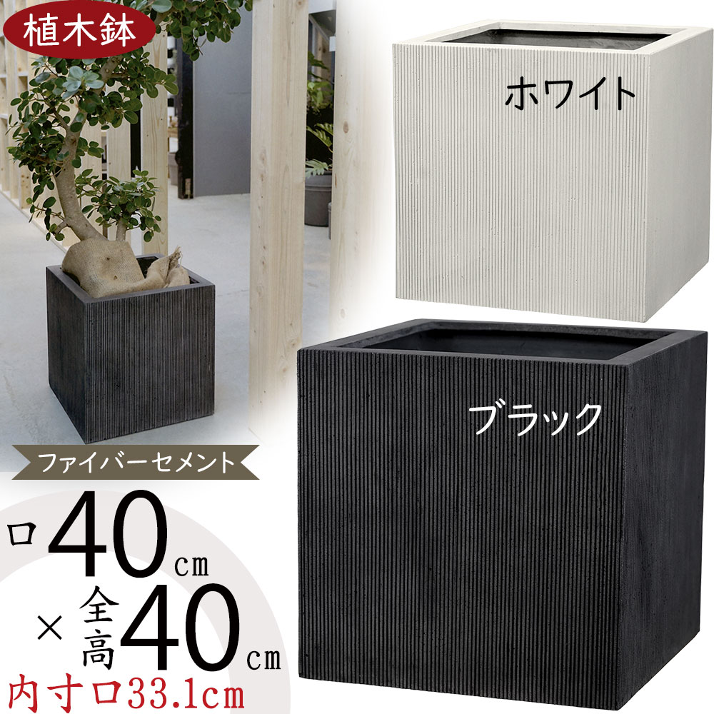 植木鉢 大型 おしゃれ 人気 プランター FRP 園芸鉢 観葉鉢 ポット 器 鉢カバー 園芸用品 寄せ植え ガーデニング 緑 キューブ 四角 ボックス インテリア 大鉢 大きい 大きめ お庭 テラス バルコニー モダン 高級 重厚感 高品質 お洒落 ホワイト ブラック 白 黒 エンバス 13号