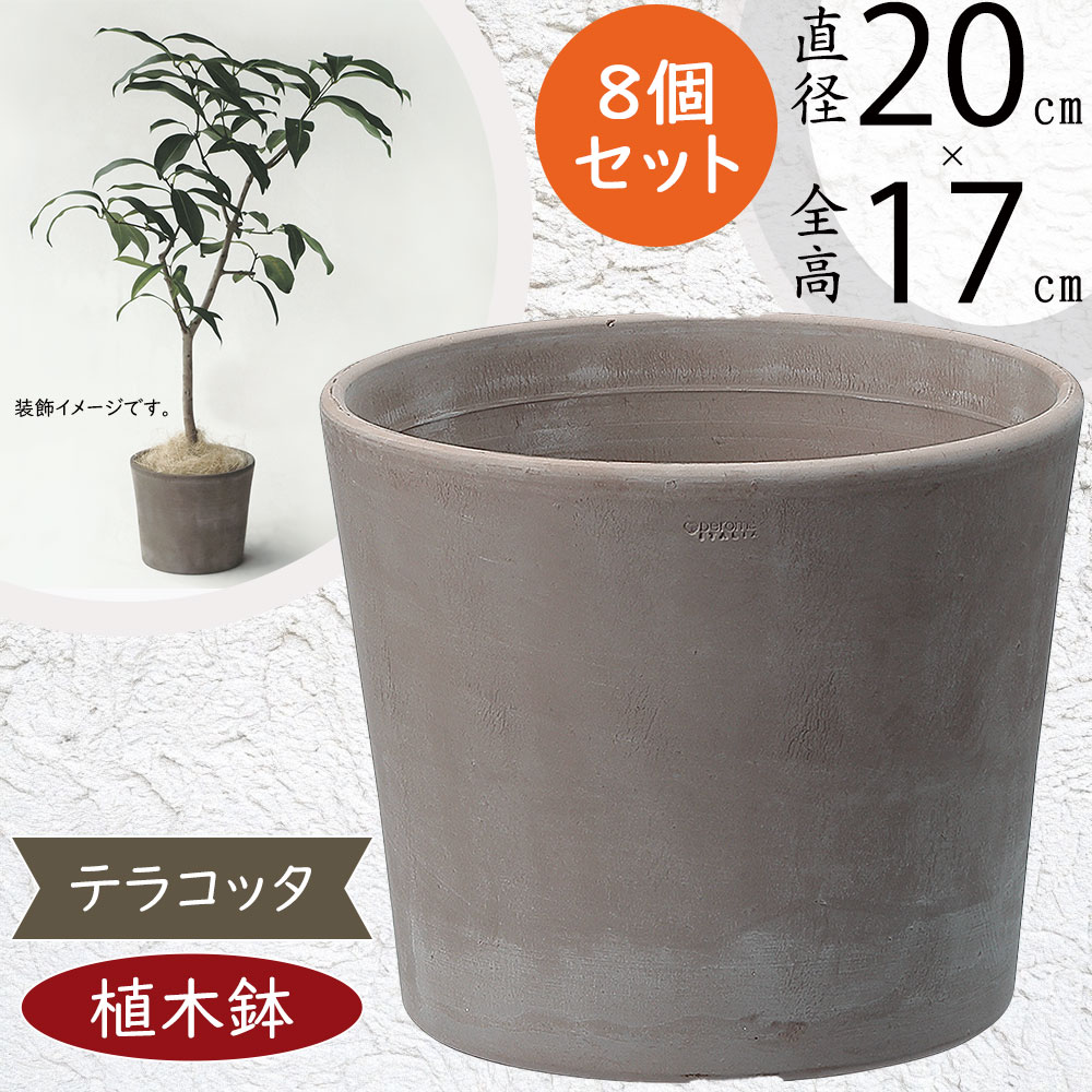 テラコッタ 植木鉢 おしゃれ 人気 プランター おすすめ 観葉植物 素焼き 園芸鉢 観葉鉢 陶器鉢 器 ポット ガーデニング 園芸用品 寄せ植え 花壇 緑 インテリア お庭 テラス バルコニー ベランダ 屋上 鉢カバー お洒落 高品質 上質 シリンドリコ カプチーノ M 6号 8個セット