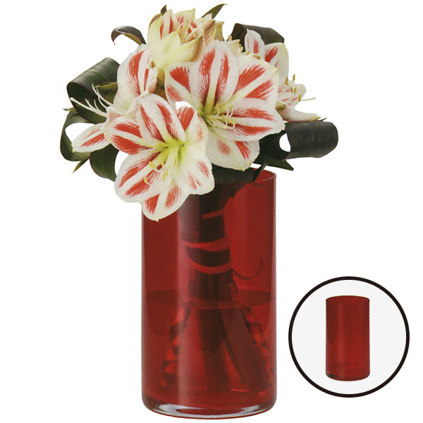 【楽天市場】【ガラス花瓶】おしゃれ フラワーベース 花瓶 花器 シリンダー 直径13.5cm×全高24cm 色付き ガラス レッド 赤色 赤