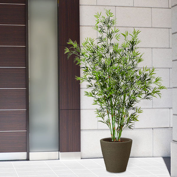 楽天市場 屋外にも対応 人工観葉植物 全高1 8m 竹 デラックス 配送制限有り バンブー 笹の葉 人工樹木 造花 フェイクグリーン オブジェ ディスプレイ グリーンランド