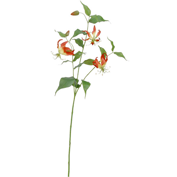 楽天市場 造花 グロリオサ 全長90cm 3本セット グロリオーサリリー 狐百合 百合車 人工観葉植物 アーティフィシャルフラワー 花材 フラワーアレンジメント ディスプレイ 装飾 会場装花 グリーンランド